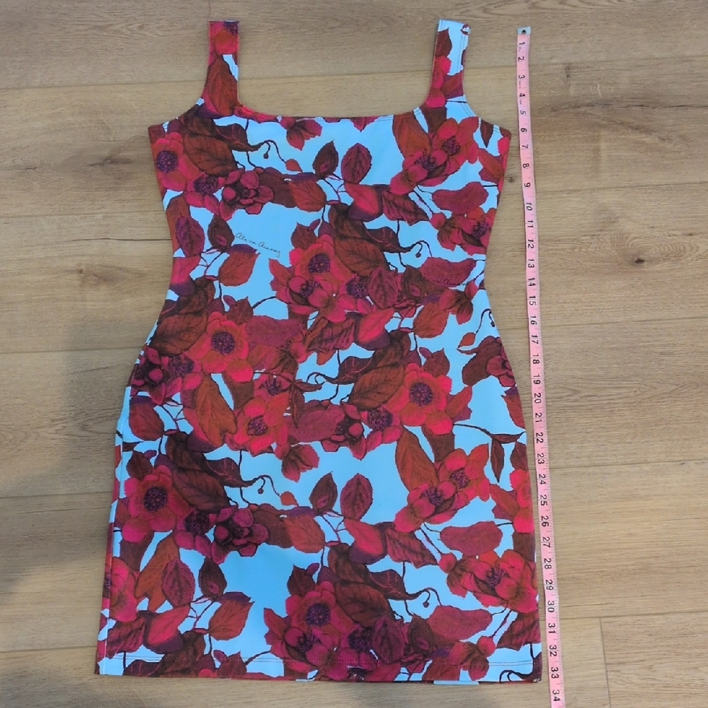 Caterina Dress with Red and Blue Pattern